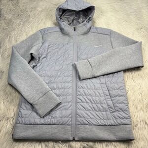 Marmot Men's L Gray Norquay Hoodie Jacket Quilted Thumbholes Hiking Gorpcore